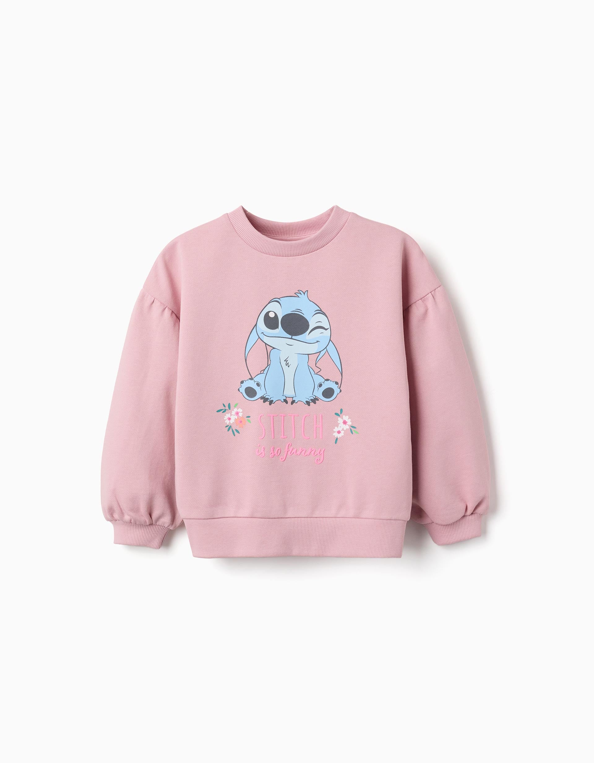 Sweat en coton avec imprimé Stitch et épaules tombantes, ZIPPY