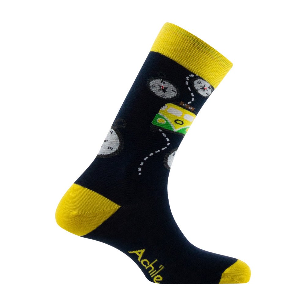 Mi-chaussettes Homme Achile Mini bus coton majoritaire, ACHILE