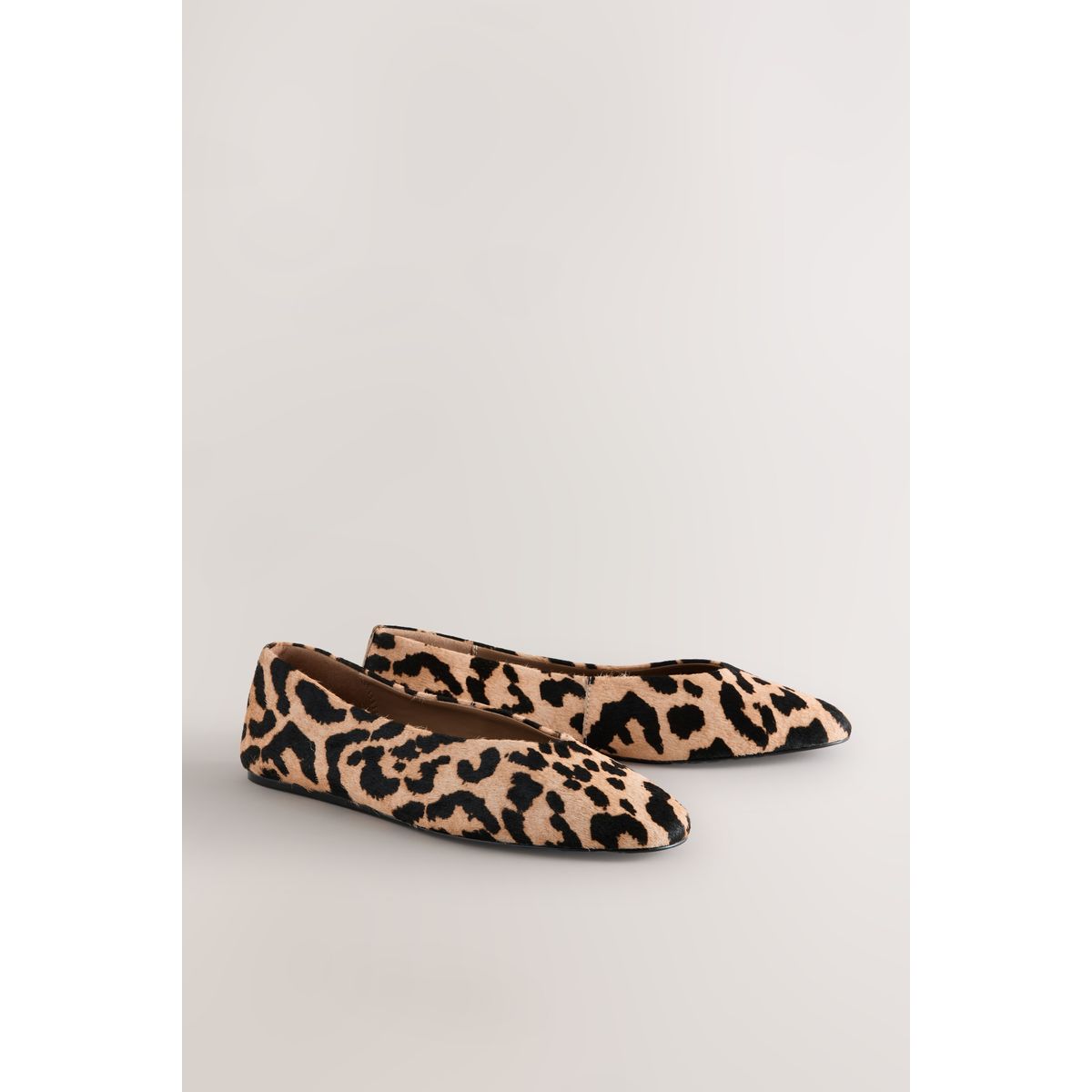 Ballerines bout rond en cuir, NEXT