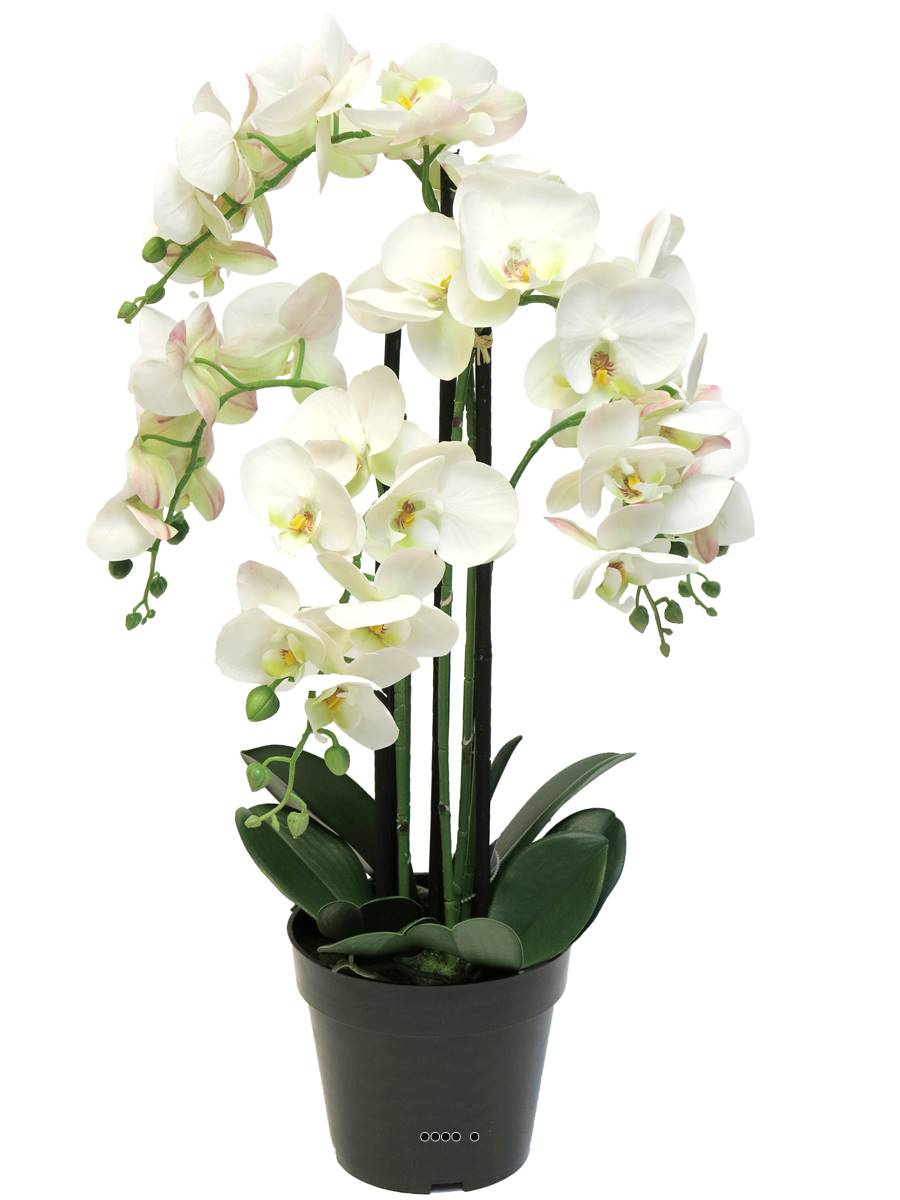 Orchidée Phalaenopsis factice en pot quali, ARTIFICIELLES