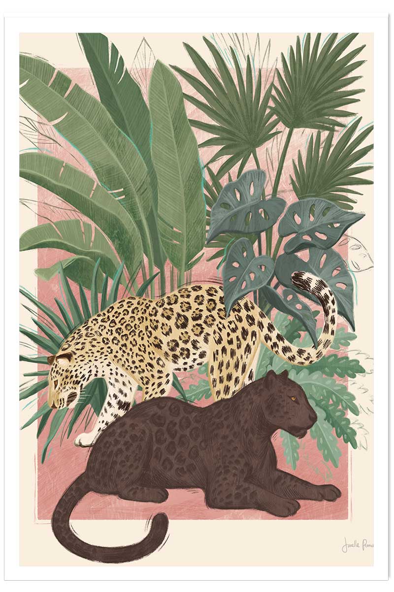 Poster black and white panthers, HEXOA