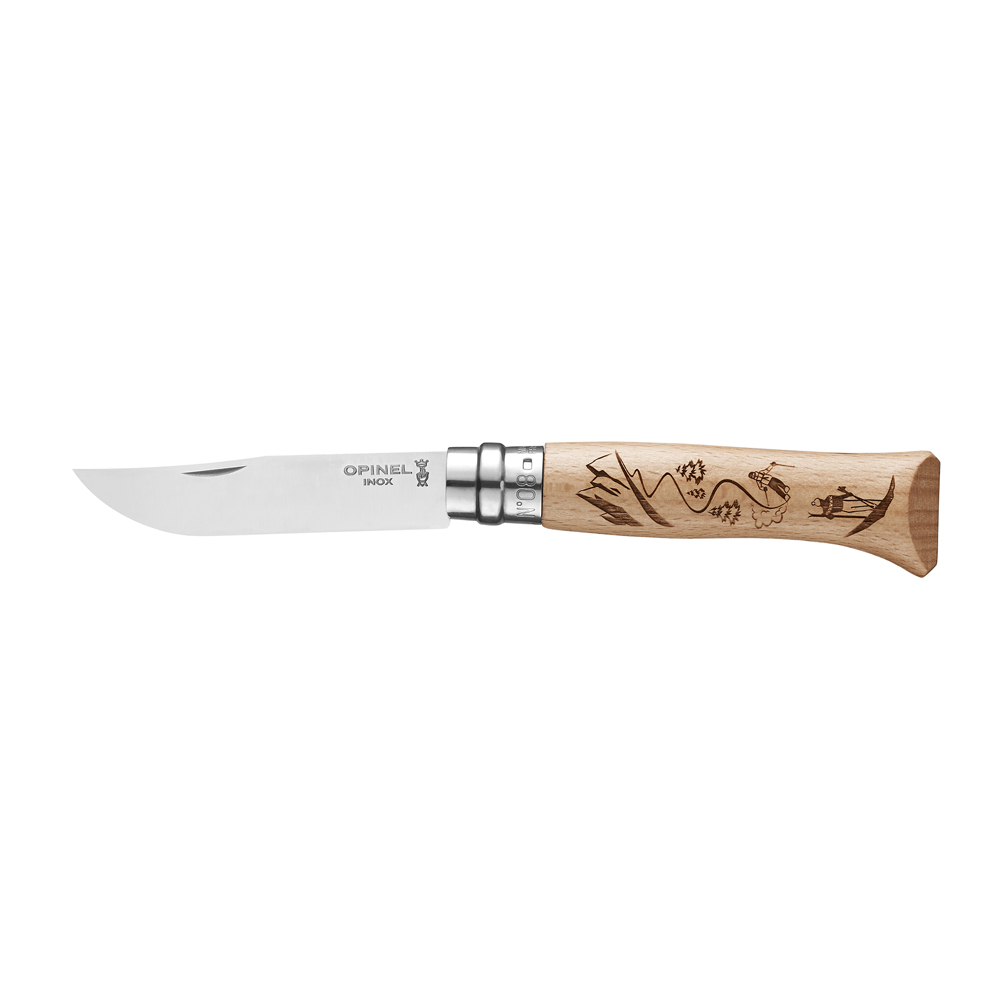 Couteau gravé lame 8.5 cm Sport Ski, OPINEL