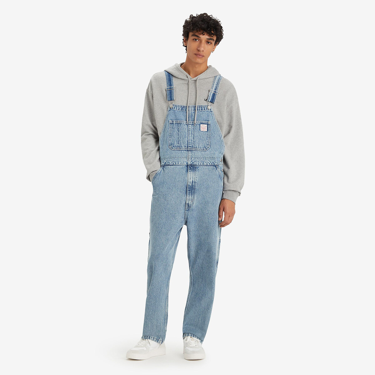 Image of Striped Cotton Utility Dungarees