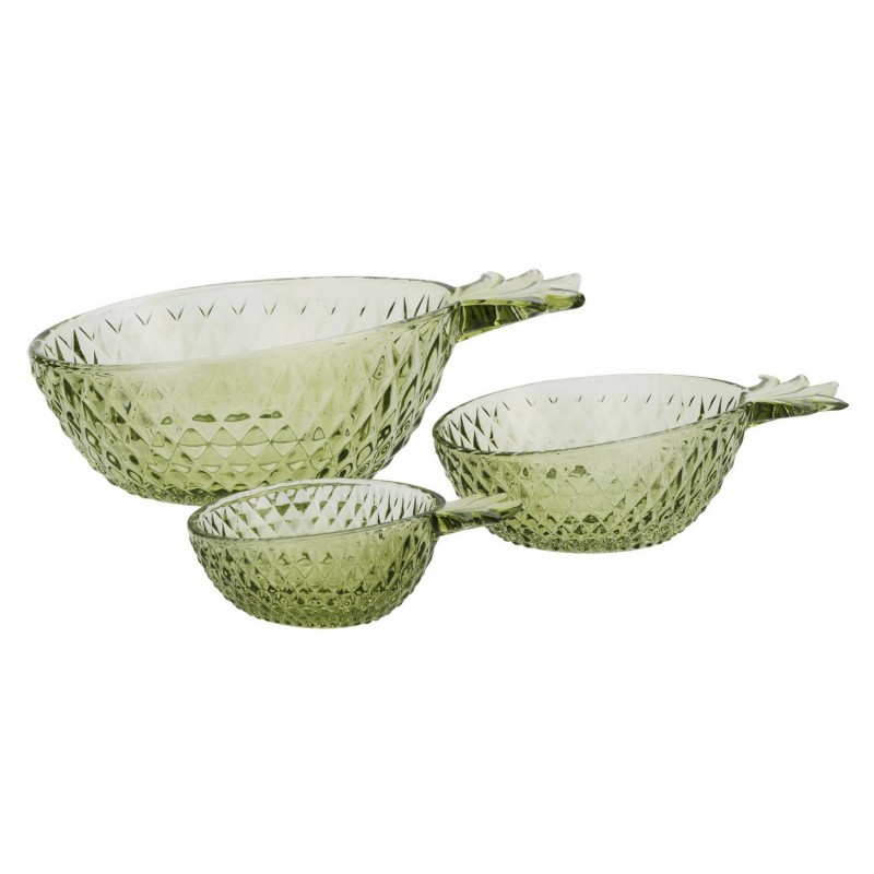 Bols verre ananas style vintage  set de 3, MADAM STOLTZ