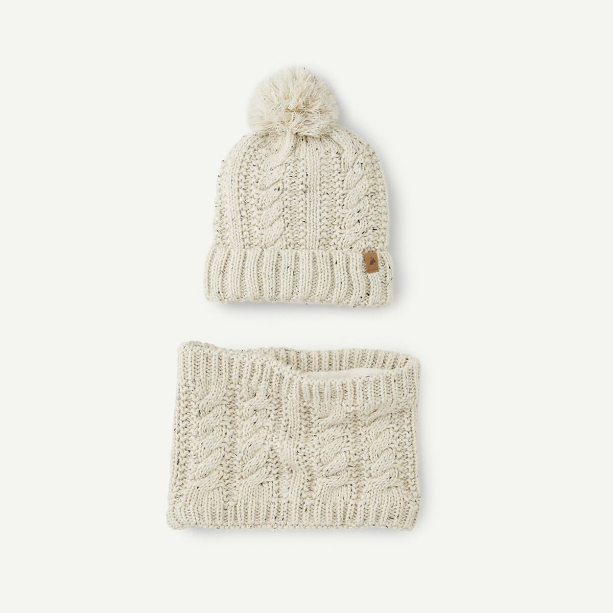 Cable Knit Beanie/Snood Set