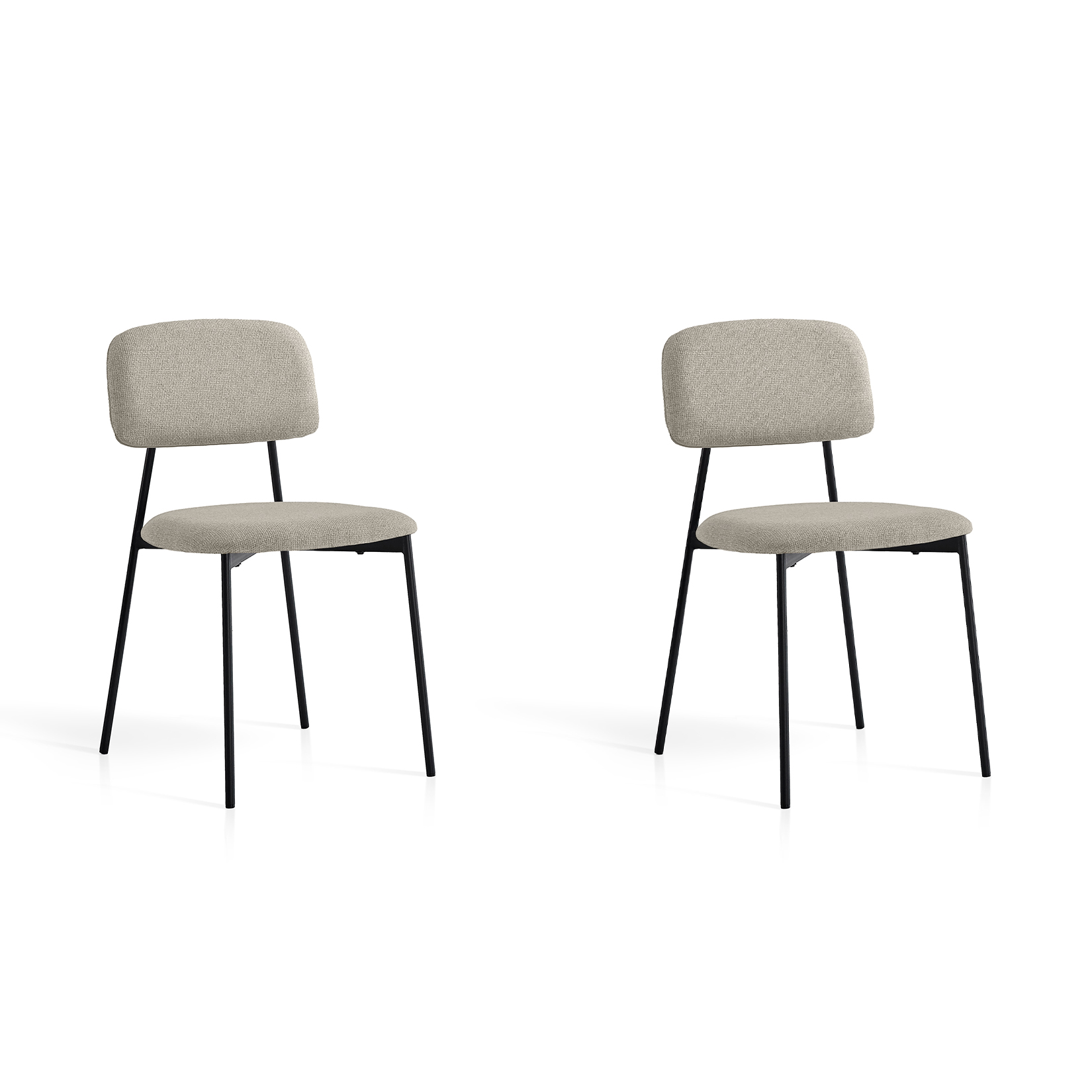 Lot de 2 chaises tissu et métal, HUDSON, HISPANOHOGAR