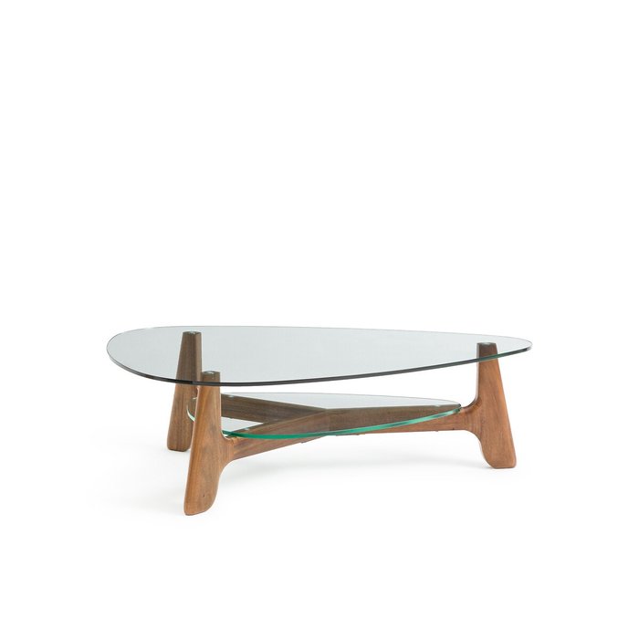 Image 0 Table basse double plateau verre et noyer, Aiole LA REDOUTE INTERIEURS Table basse double plateau verre et noyer, Aiole LA REDOUTE INTERIEURS image 0