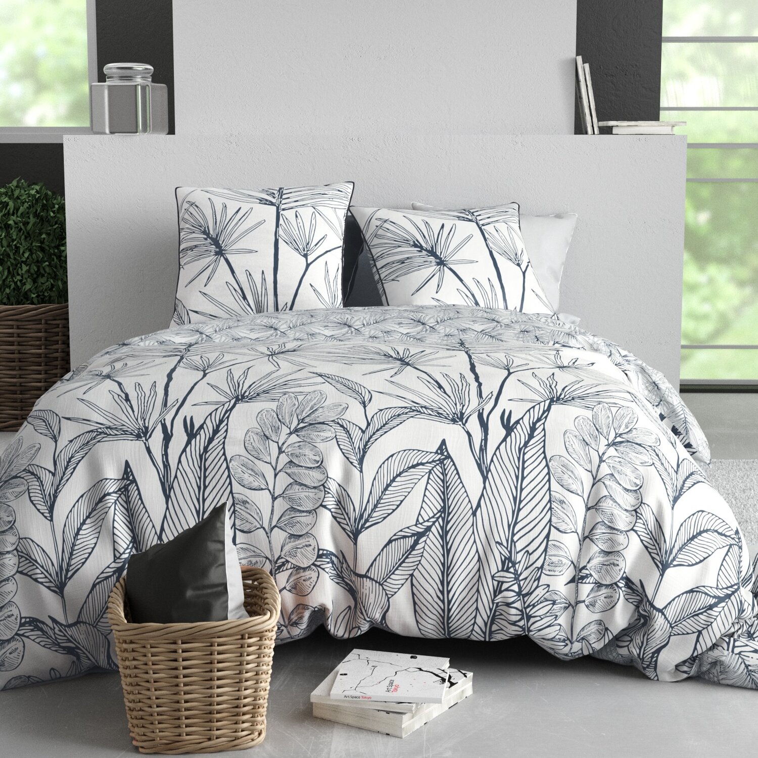 Parure housse de couette en coton imprimée, Orphee, C DESIGN HOME TEXTILE