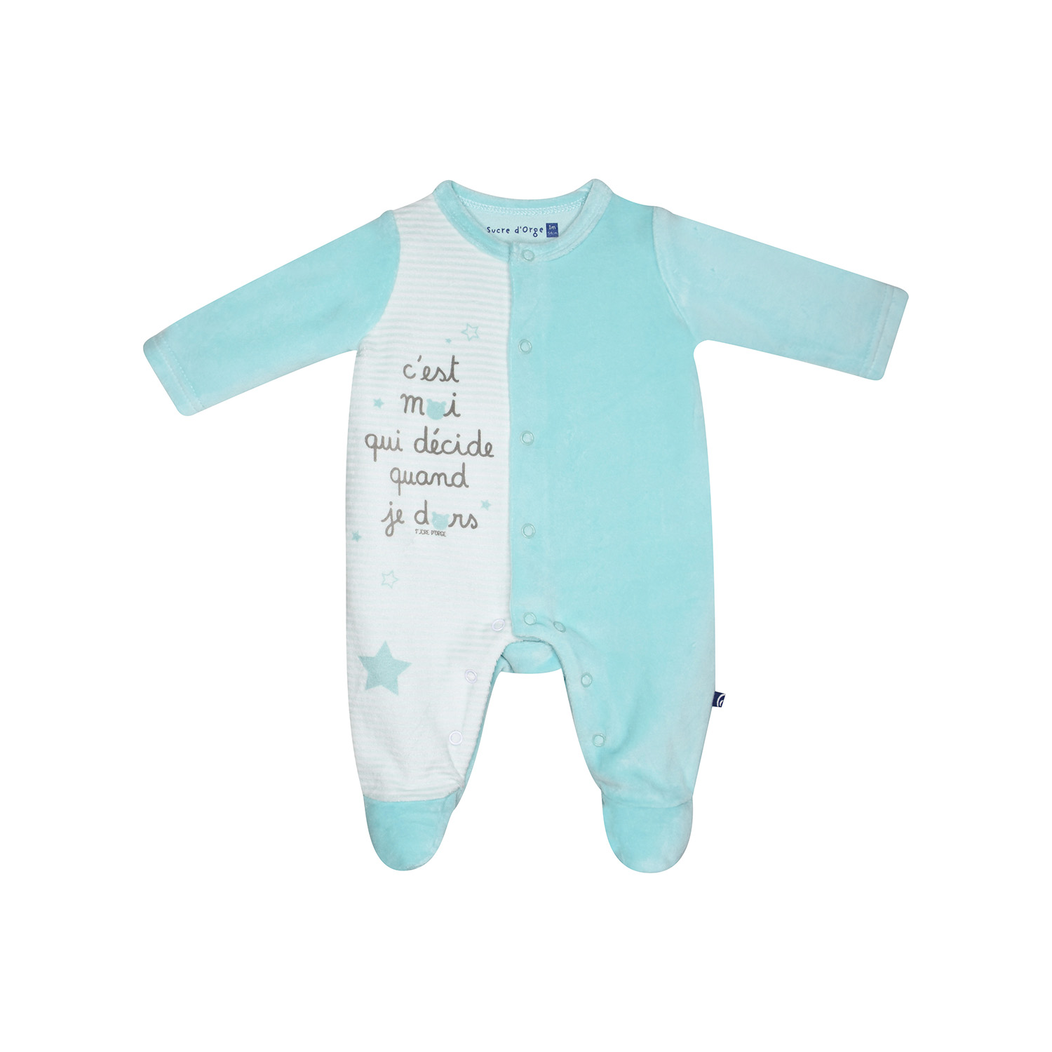 Dors bien ioen velours rase ouverture devant naissance, SUCRE D'ORGE