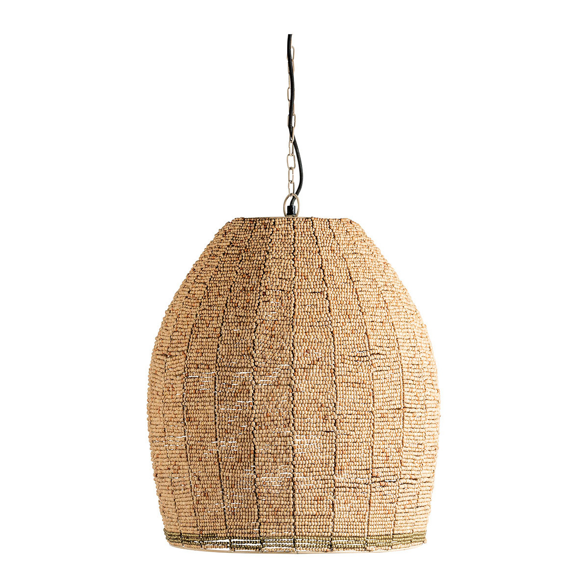 Suspension GAYA perles en bois, BLANC D’IVOIRE
