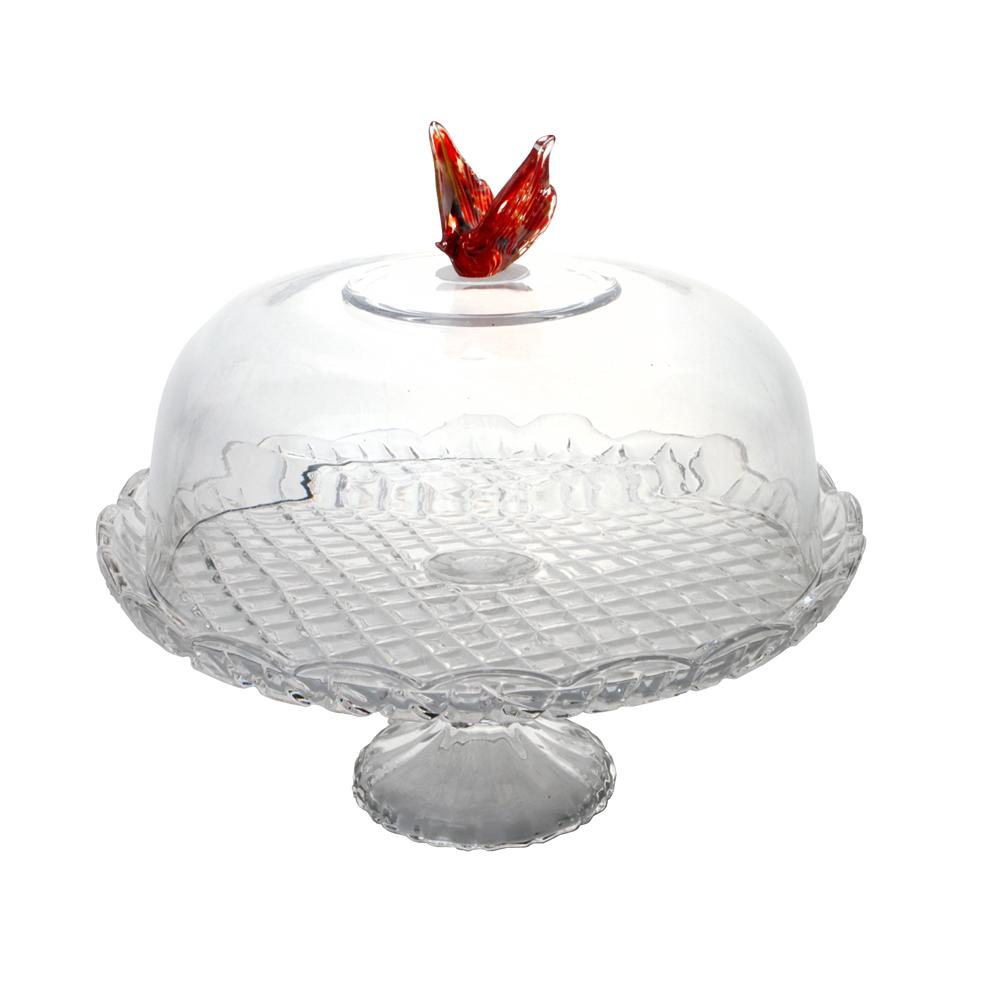 Cloche sur pied Papillon en verre 30 cm, TABLE PASSION