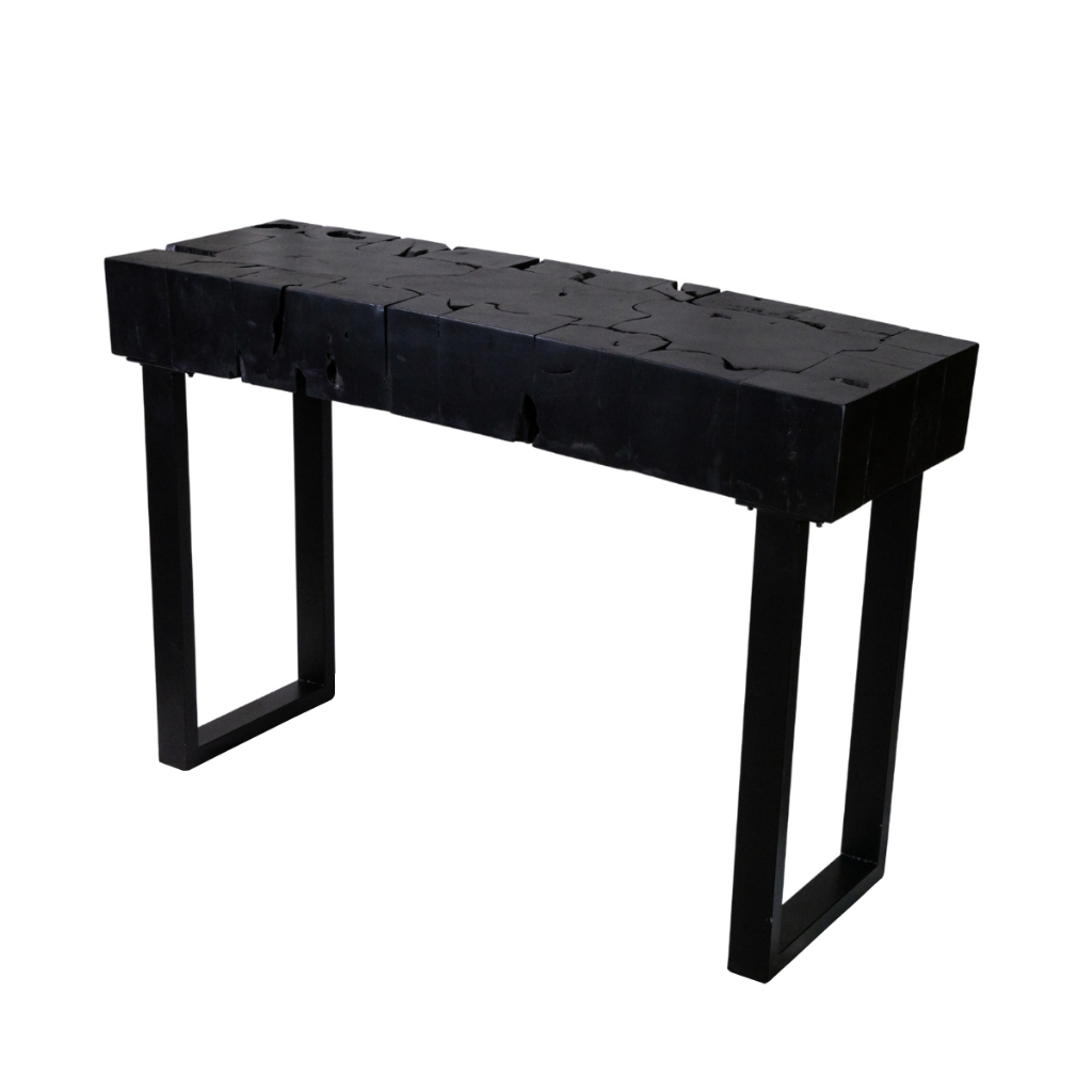 Console en teck et pieds en fer FOREST, HYDILE