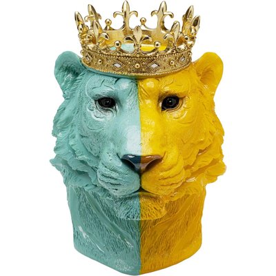 Déco tigre roi bleu et jaune KARE DESIGN