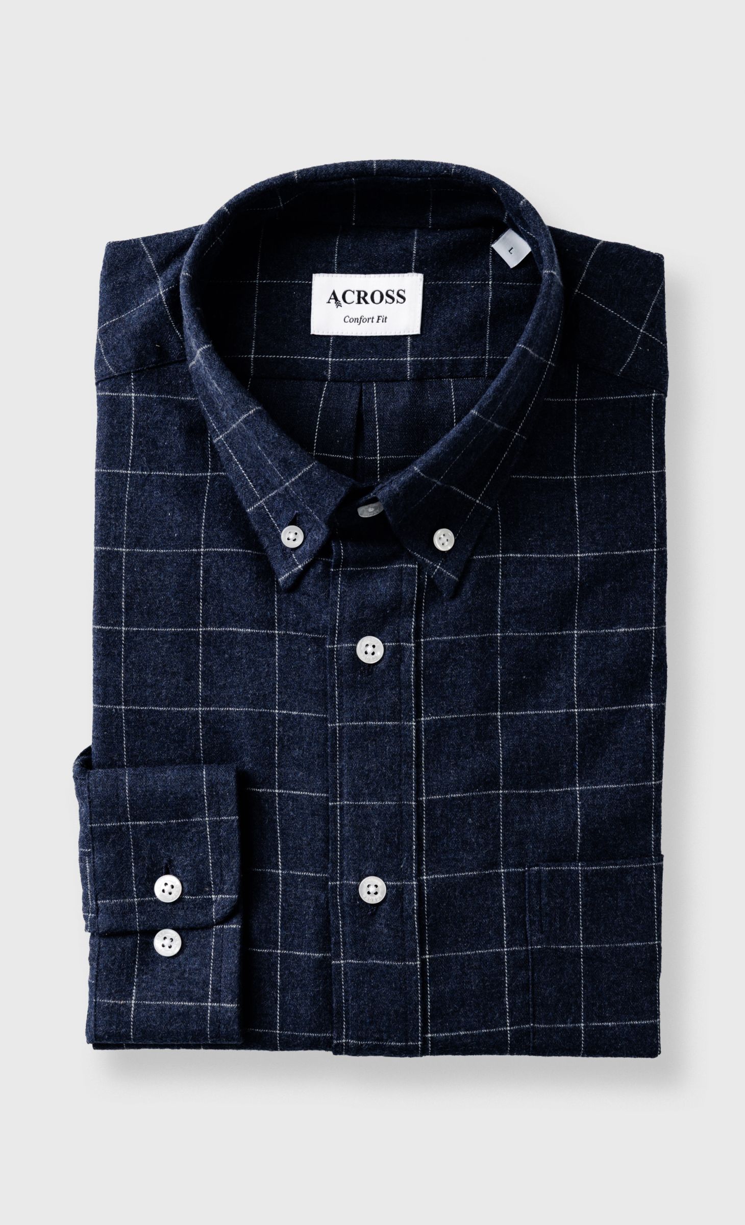 Chemise Confort fit en flanelle à carreaux, ACROSS
