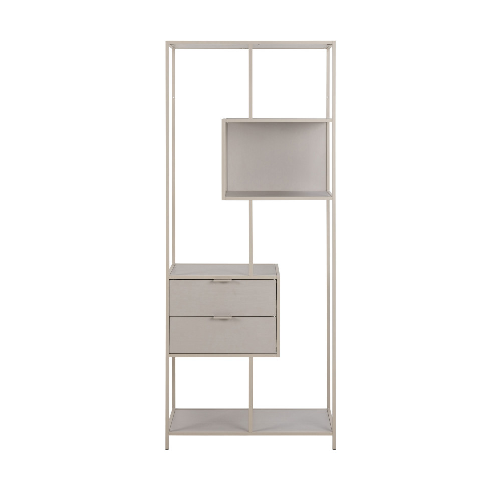 Étagère 2 tiroirs en métal H185cm- HEXA, DRAWER