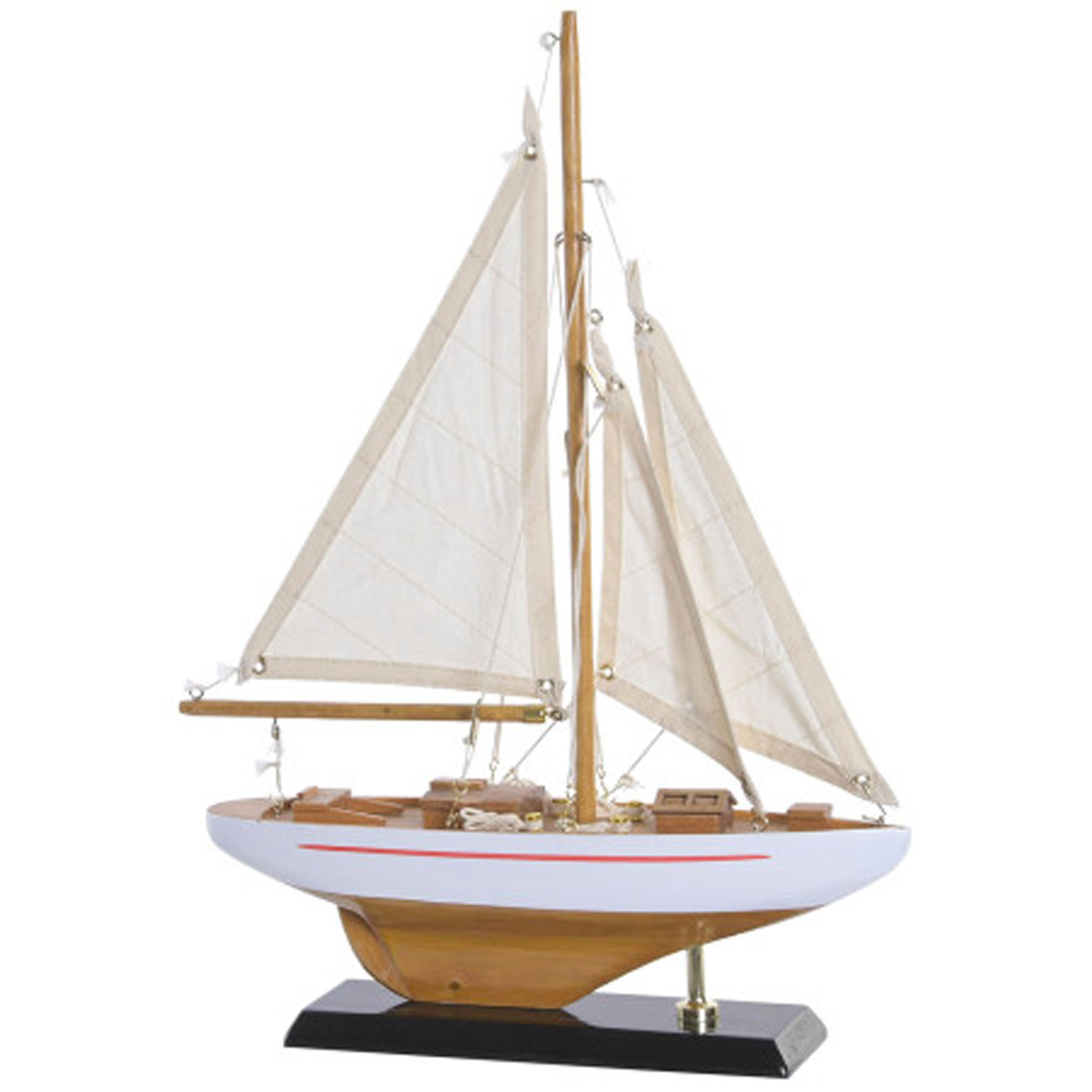 Bateau à voiles décoratif bois 25x7x29cm, WADIGA