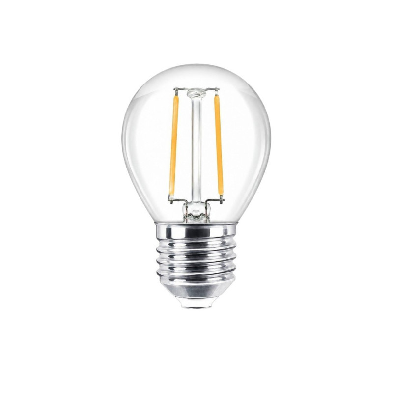 Ampoule E27 Filament Led 2W Ronde Blanc Chaud, MILLUMINE