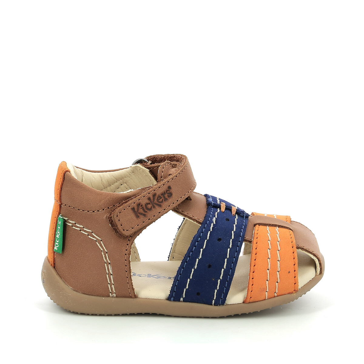Voor u knecht College Gesloten sandalen in leer bigbazar-2 camel/oranje Kickers | La Redoute