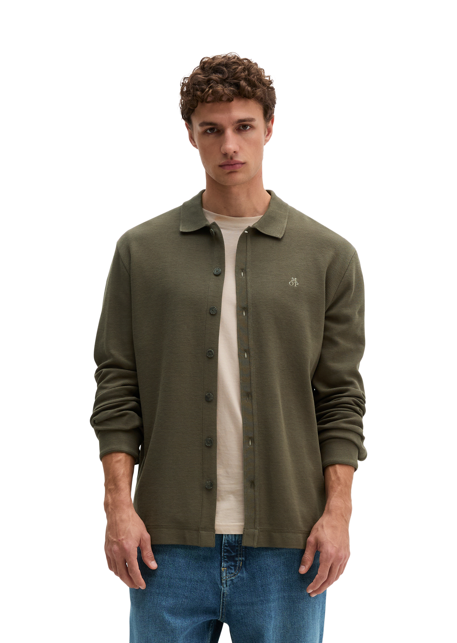 Cardigan coupe classique en jersey épais à boucles bouclées, MARC O'POLO