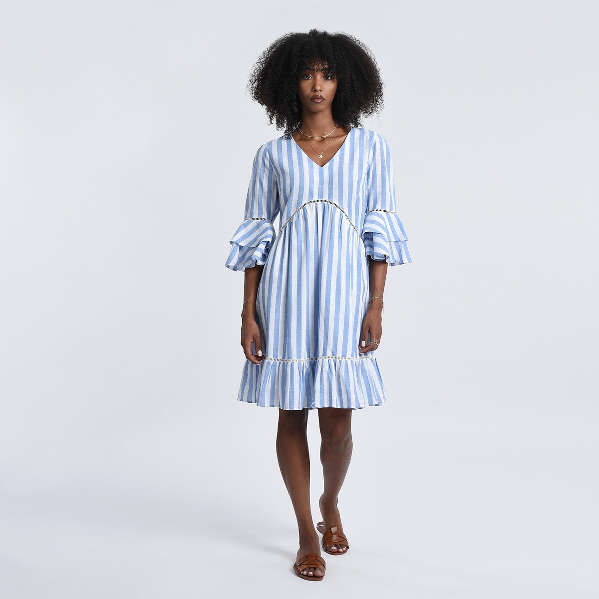 Zara robe cheap rayée