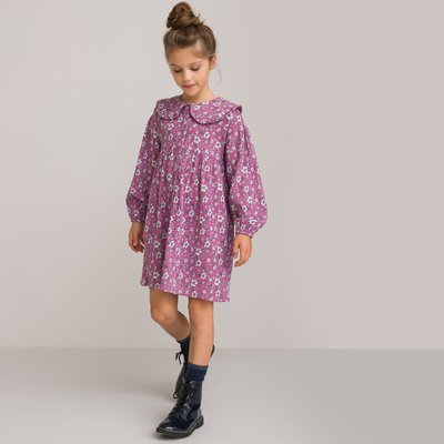 Floral Print Dress with Peter Pan Collar and Long Sleeves LA REDOUTE COLLECTIONS