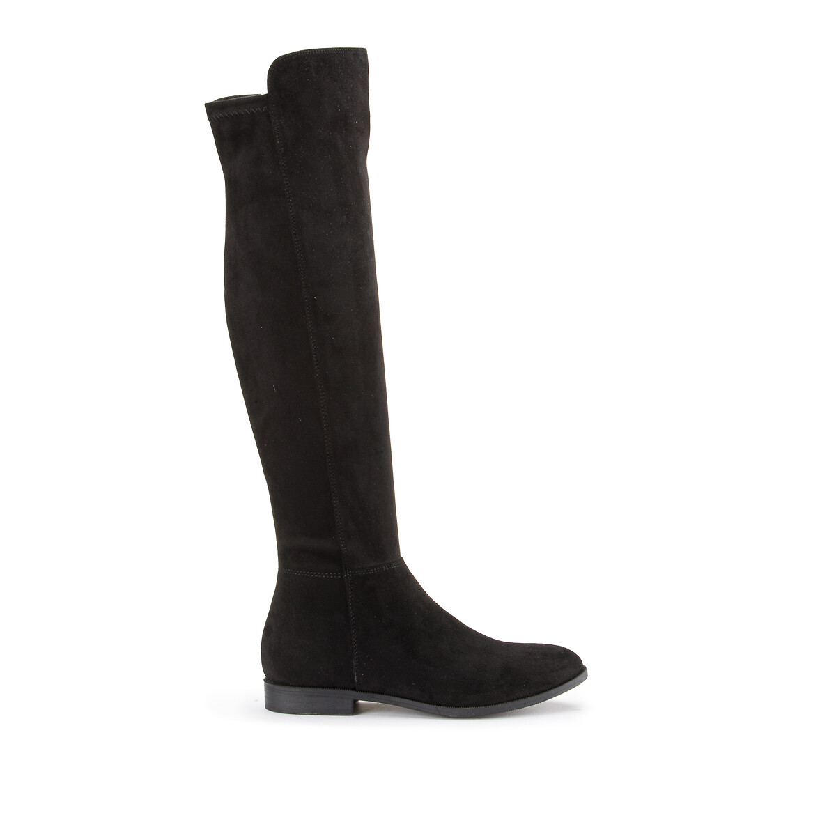 Recycled over-the-knee boots with flat heel , black, La Redoute ...