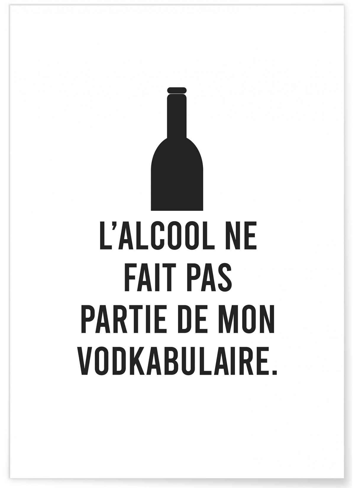 Affiche 'L'alcool ne fait pas partie de mon vodkabulaire', L'AFFICHERIE