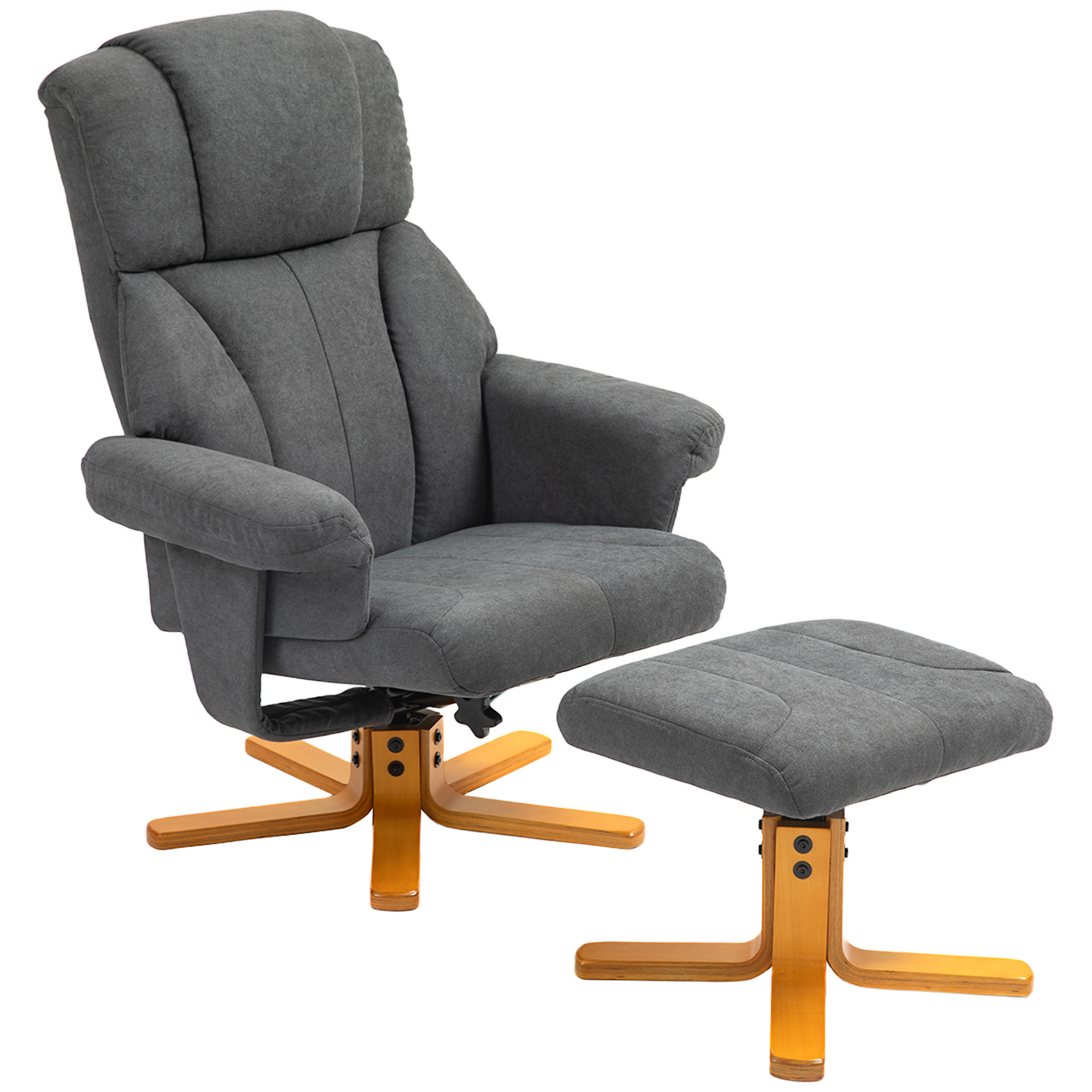 Fauteuil inclinable avec repose-pieds Velours, HOMCOM