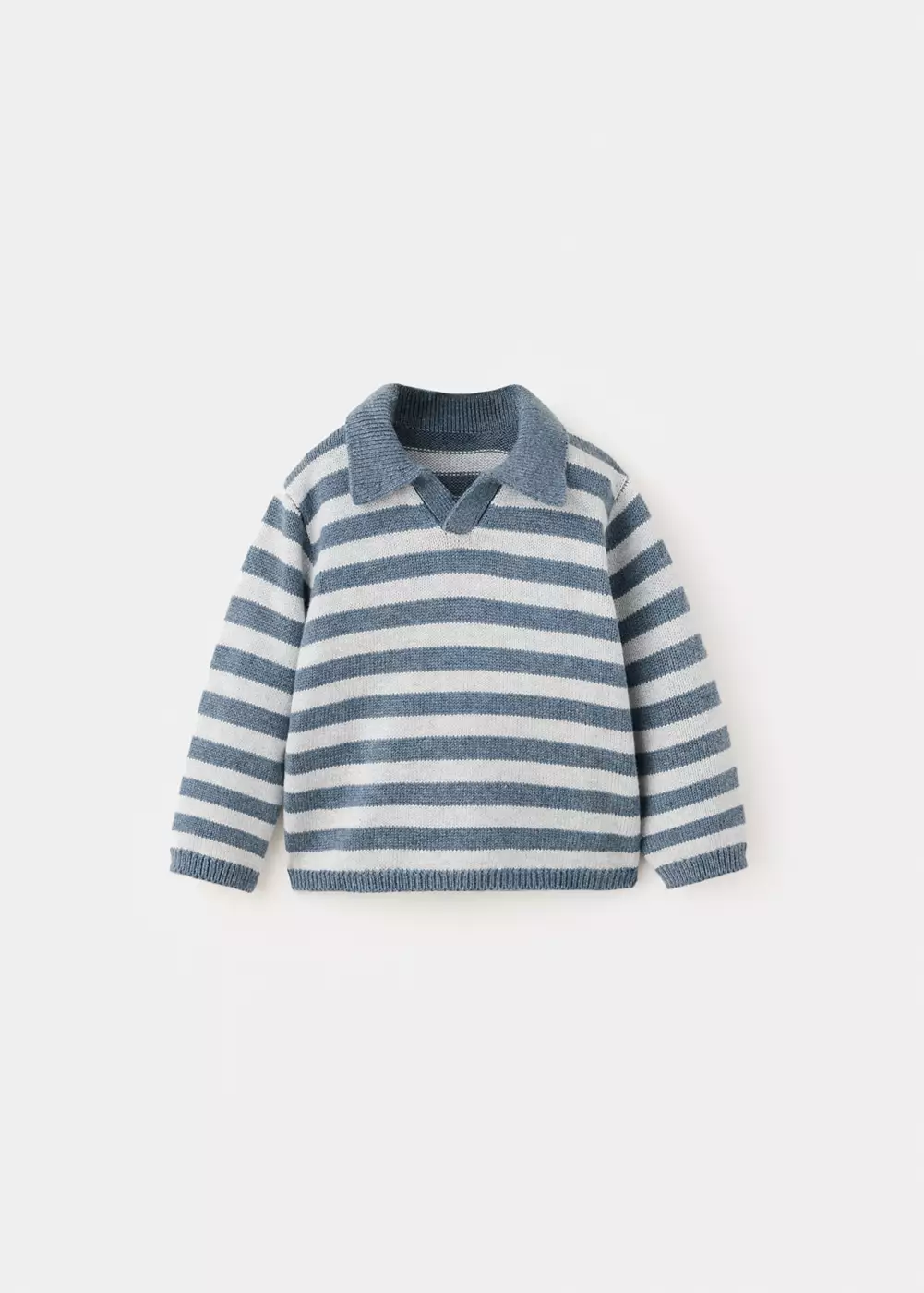 Pull en maille rayures col polo, MANGO BABY