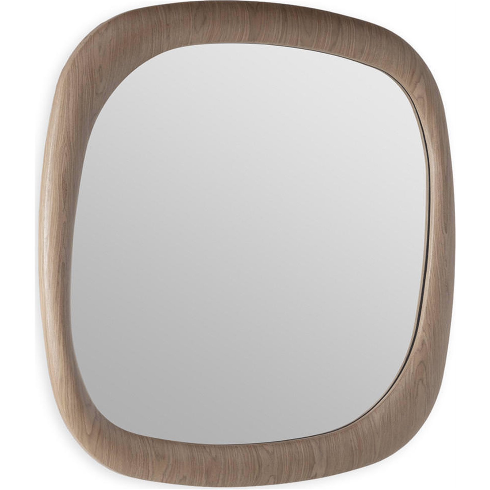 Miroir carré arrondi en bois, RECOLLECTION
