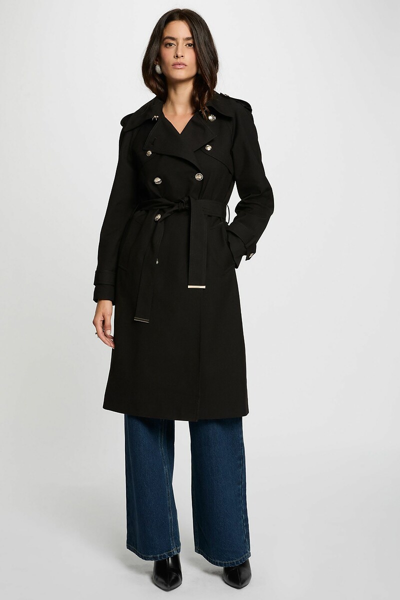 Trench long fermeture boutonnée, mi-saison, MORGAN