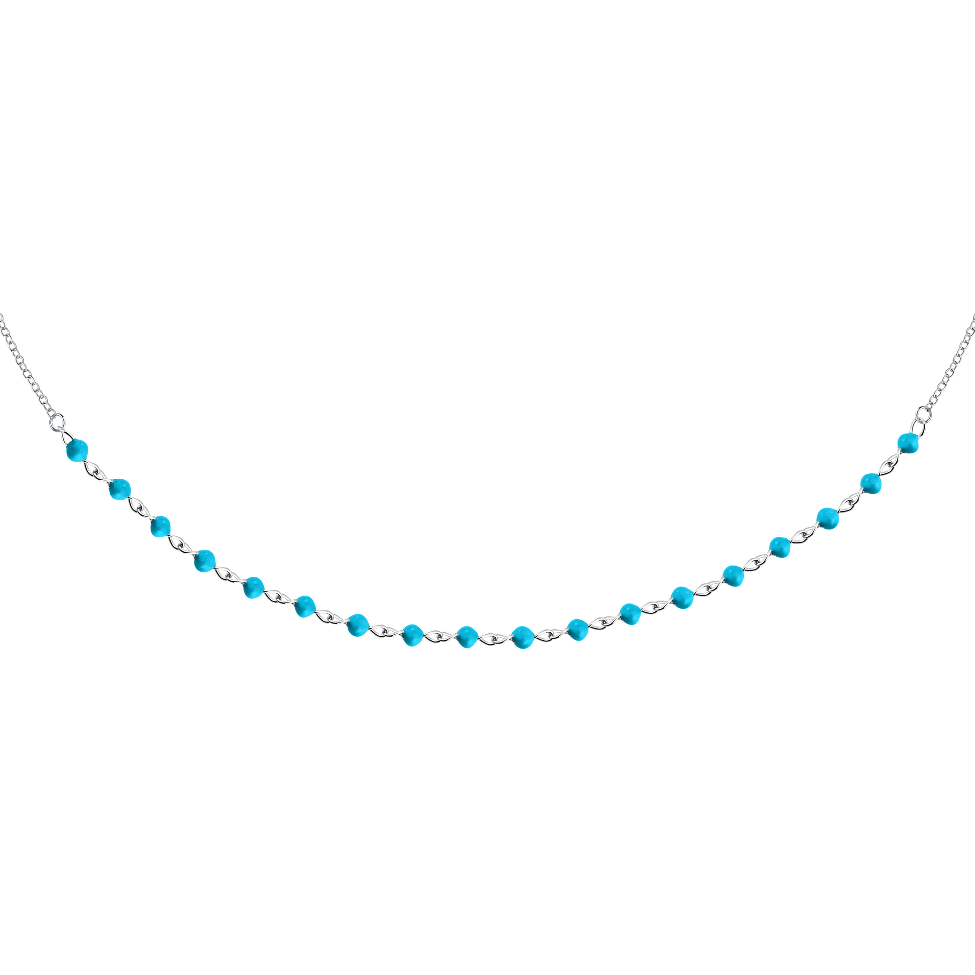 Collier en acier, cristaux, SILVER, LA PETITE STORY