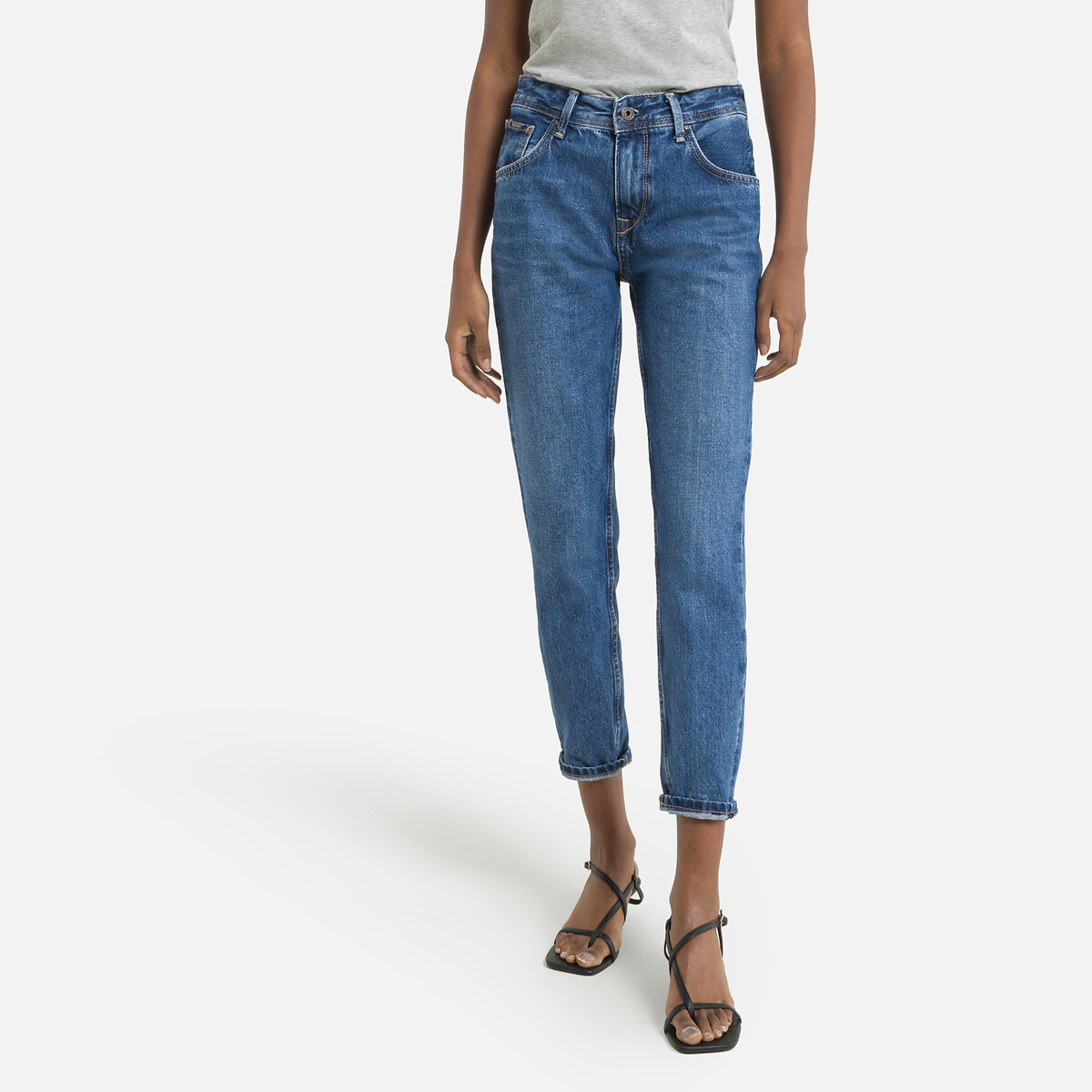 Image of Violet Tapered Straight Jeans with High Waist