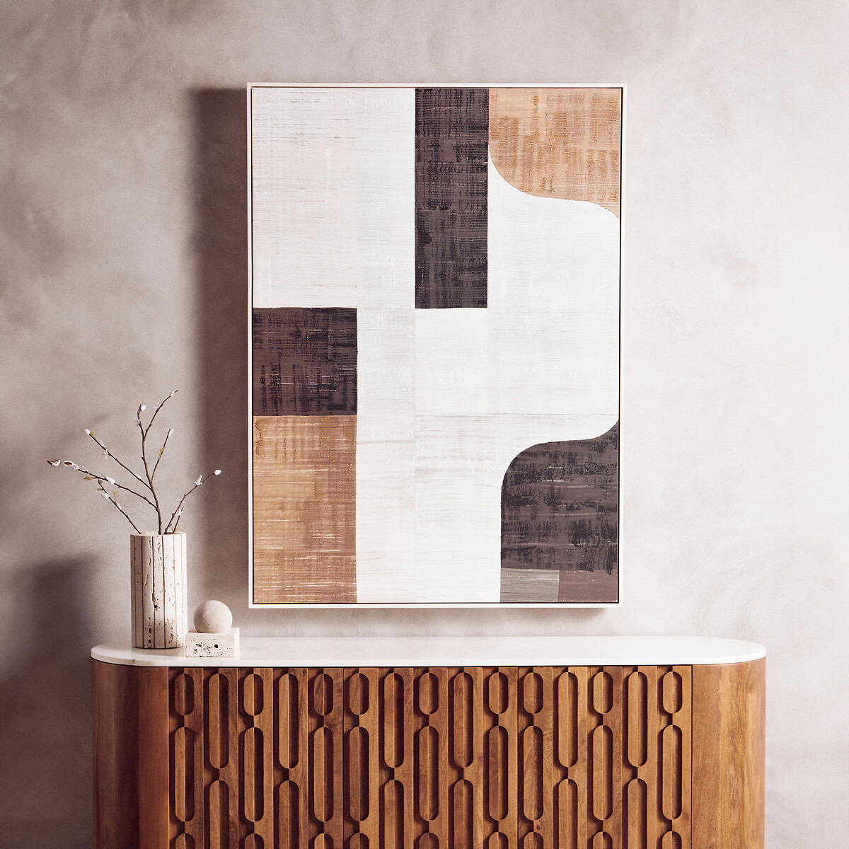 143X103Cm Neutral Abstract Textured Canvas Wall Art, FIFTY FIVE SOUTH