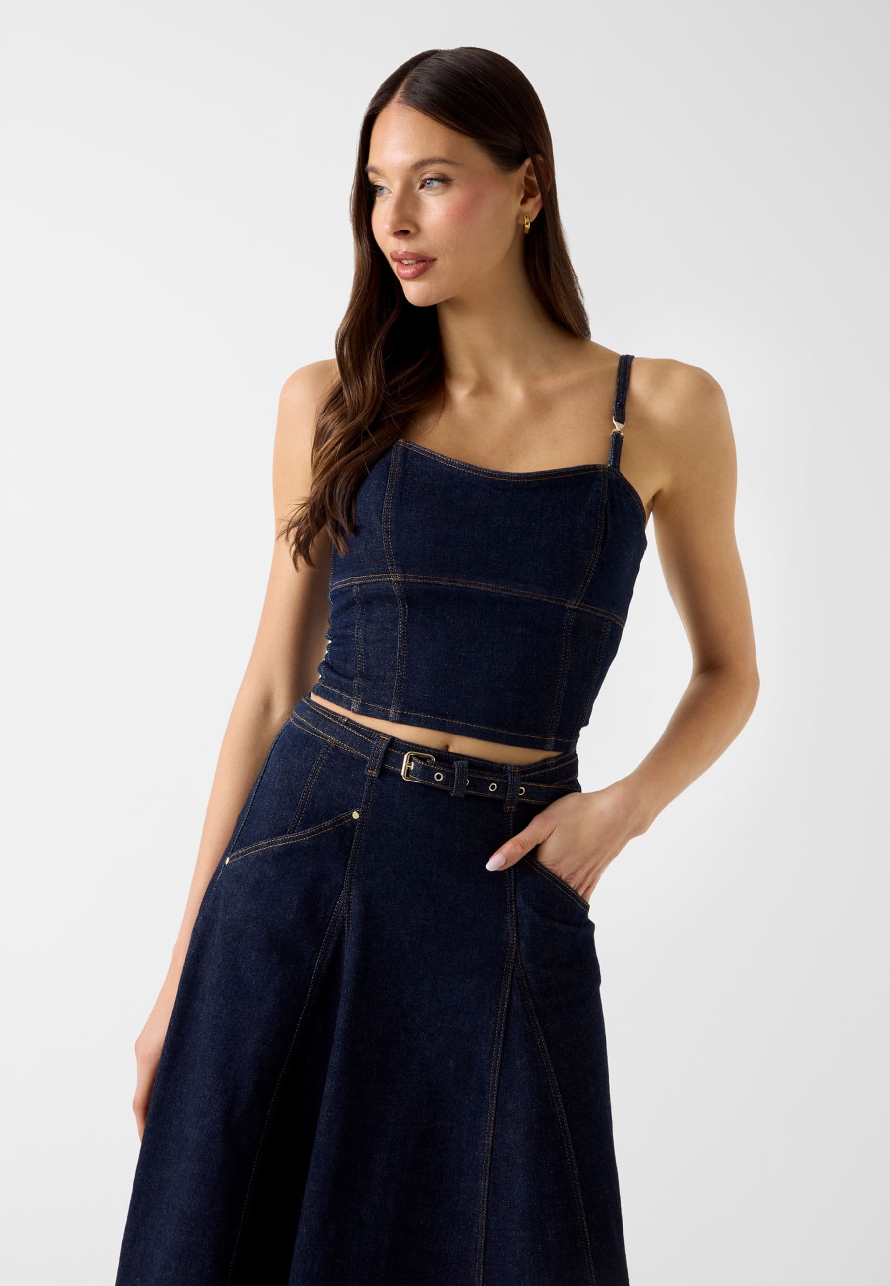 Bustier En Denim, GUESS