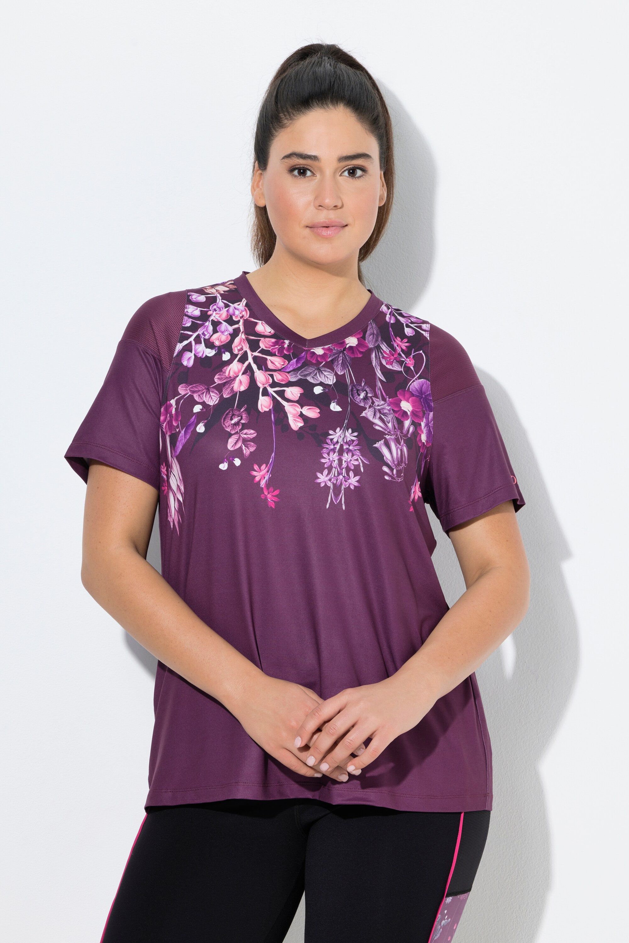 T-shirt technique à manches courtes et col, ULLA POPKEN