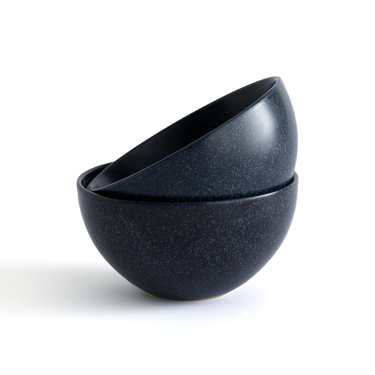 Set of 2 Preto Reactive Enamelled Stoneware Bowls