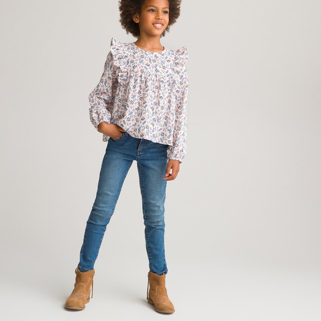 Mid Rise Skinny Jeans, 3-12 Years, stonewashed, LA REDOUTE COLLECTIONS