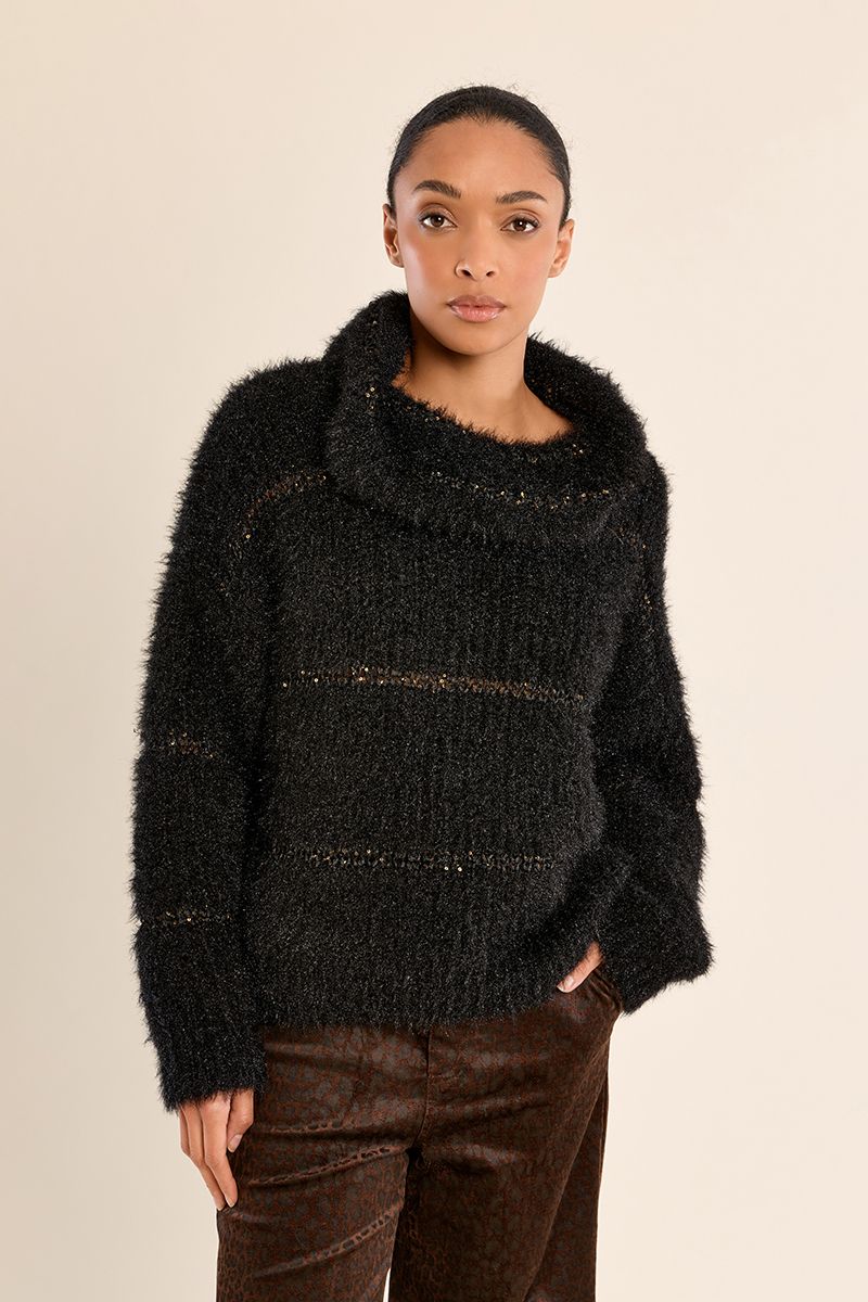 Pull rayé en maille, insert sequins, MOLLY BRACKEN