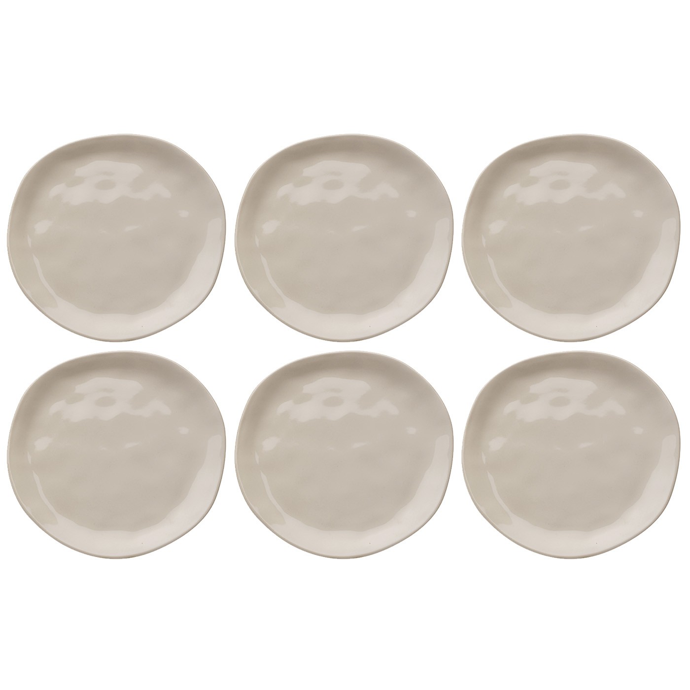 Lot de 6 assiettes à dessert en faïence, ORGANIC, KARE DESIGN