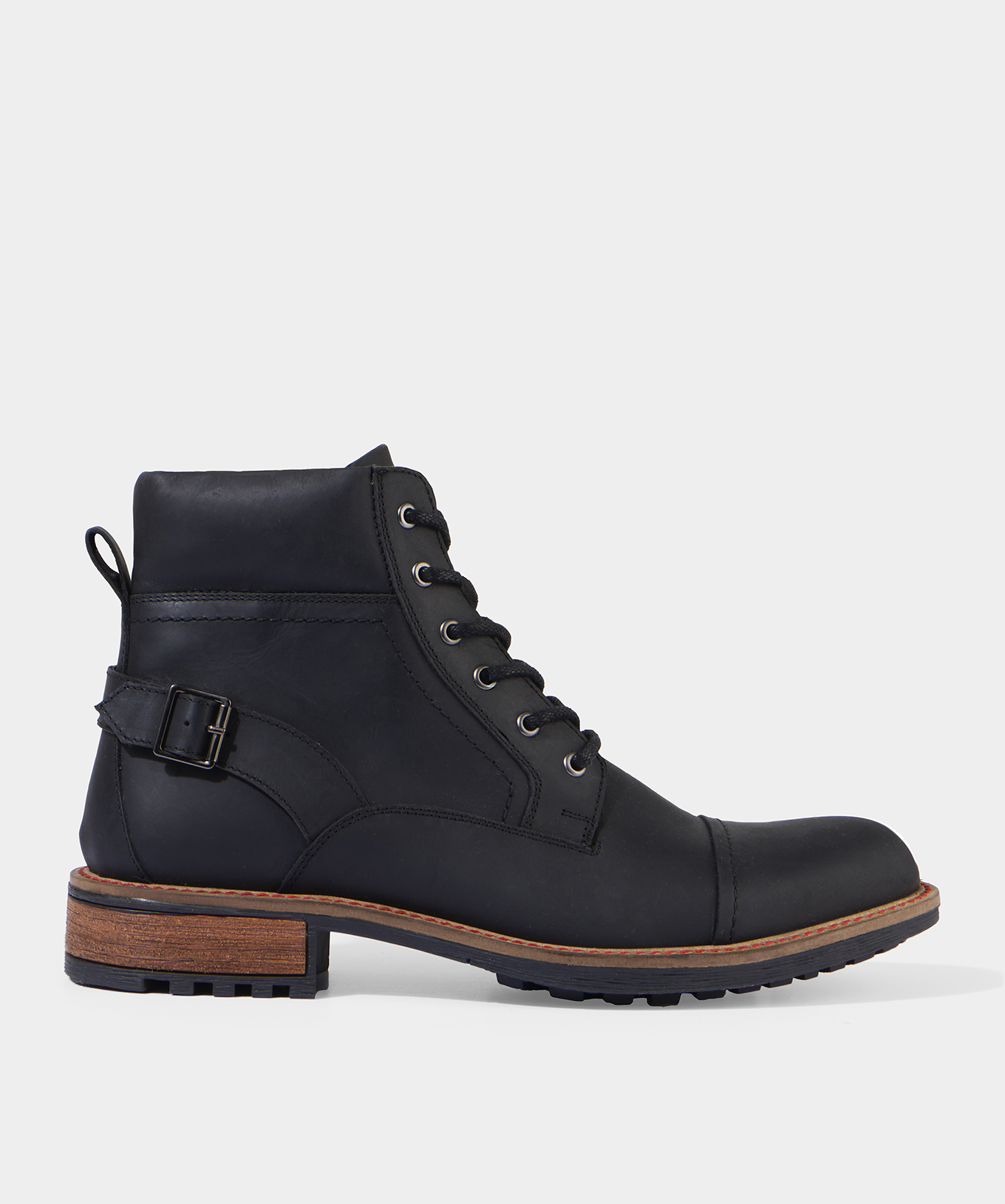 Bottines Armée Cuir Boucle et Glissière Semelle Crampons, JOE BROWNS