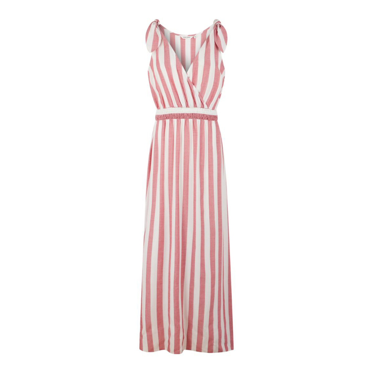 Striped Wrapover Midaxi Dress