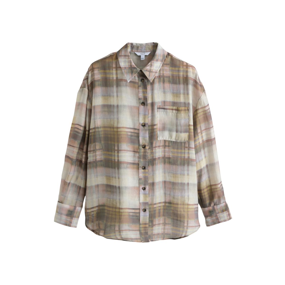 Chemise légère à carreaux effet flouté, NEXT