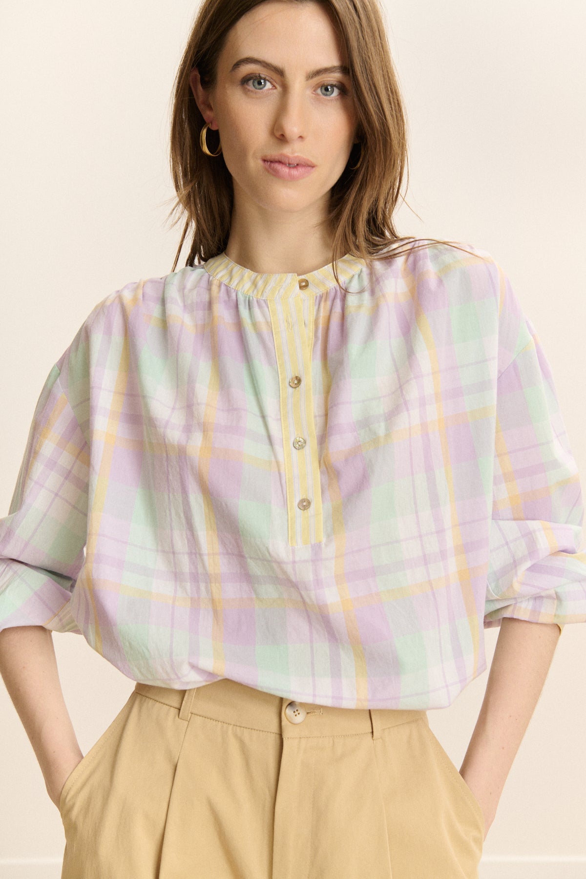 Blouse à carreaux manches longues CEDRIC, GARANCE PARIS