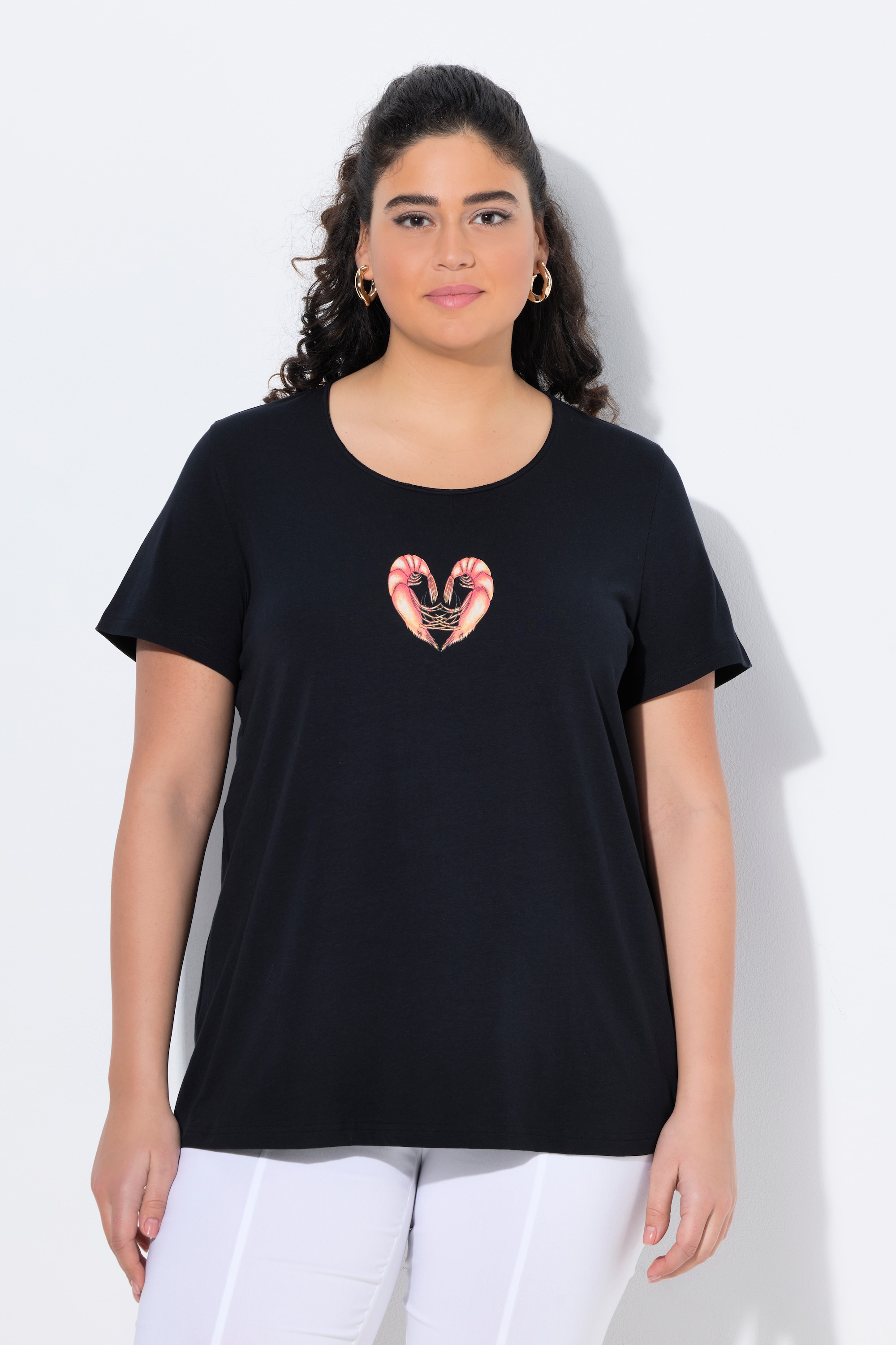 T-shirt, motif crevettes, coupe classique, ULLA POPKEN