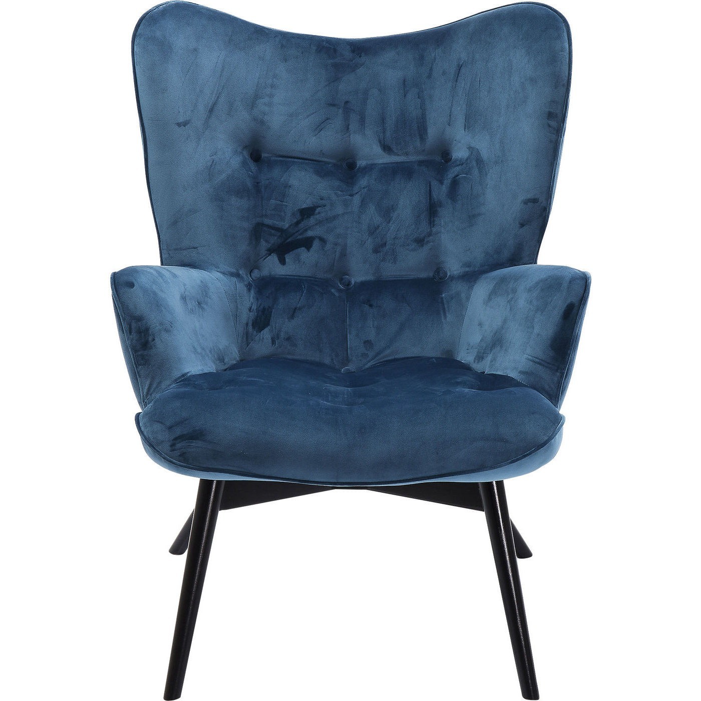 Fauteuil capitonné en velours et hêtre, VICKY, KARE DESIGN
