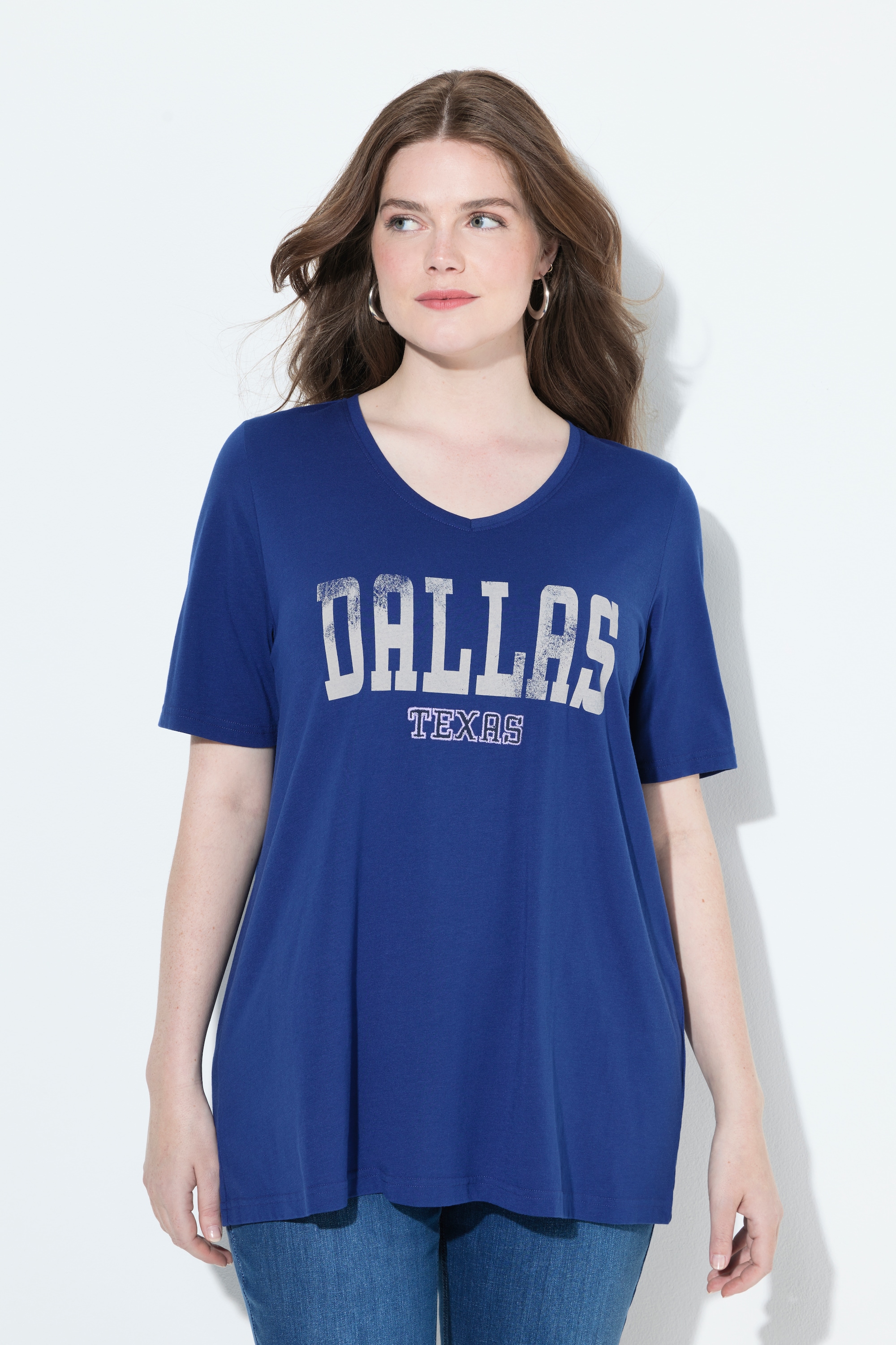 T-shirt évasé avec message imprimé, ULLA POPKEN