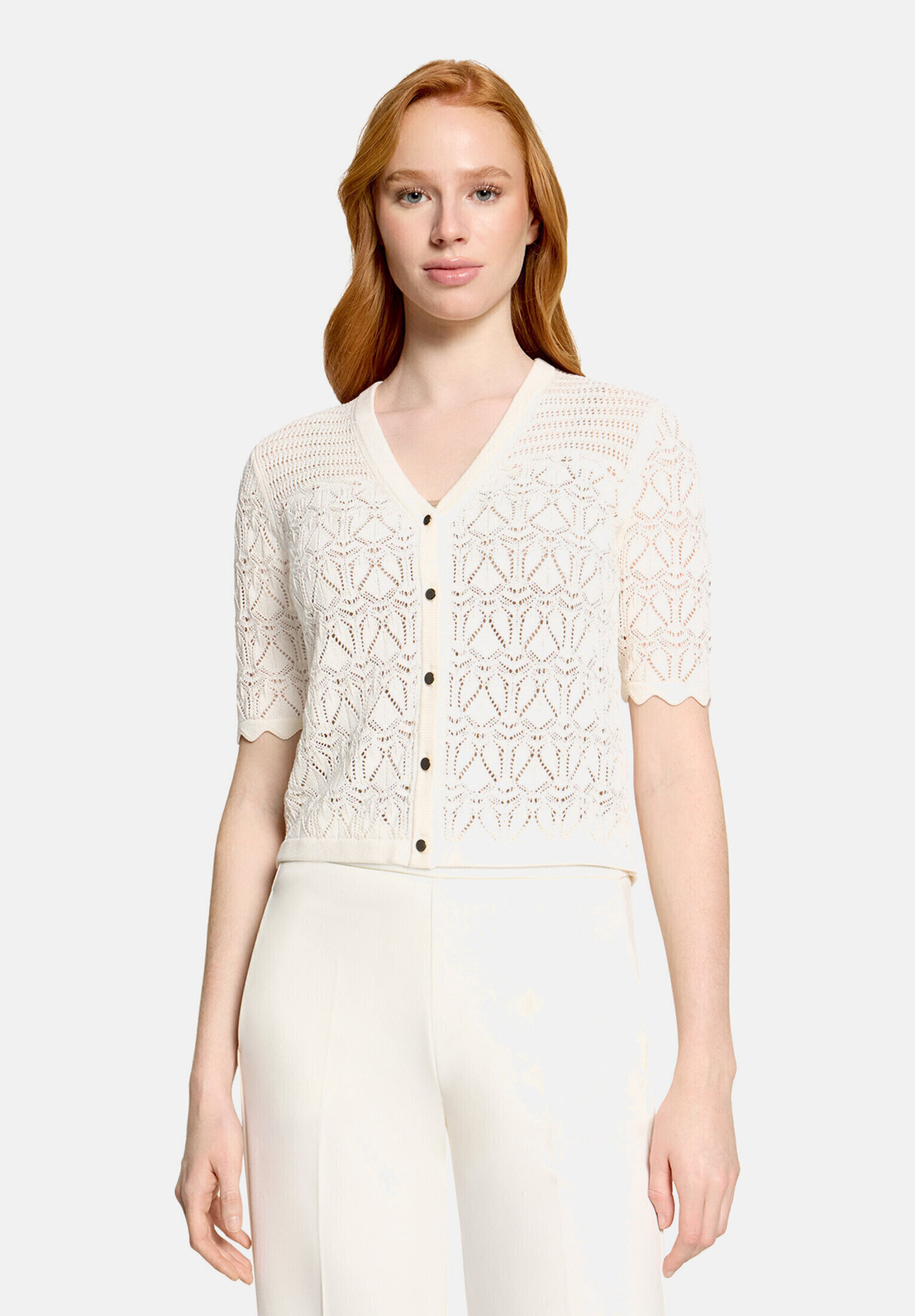 Cardigan en maille d'été à encolure en v, VERA MONT