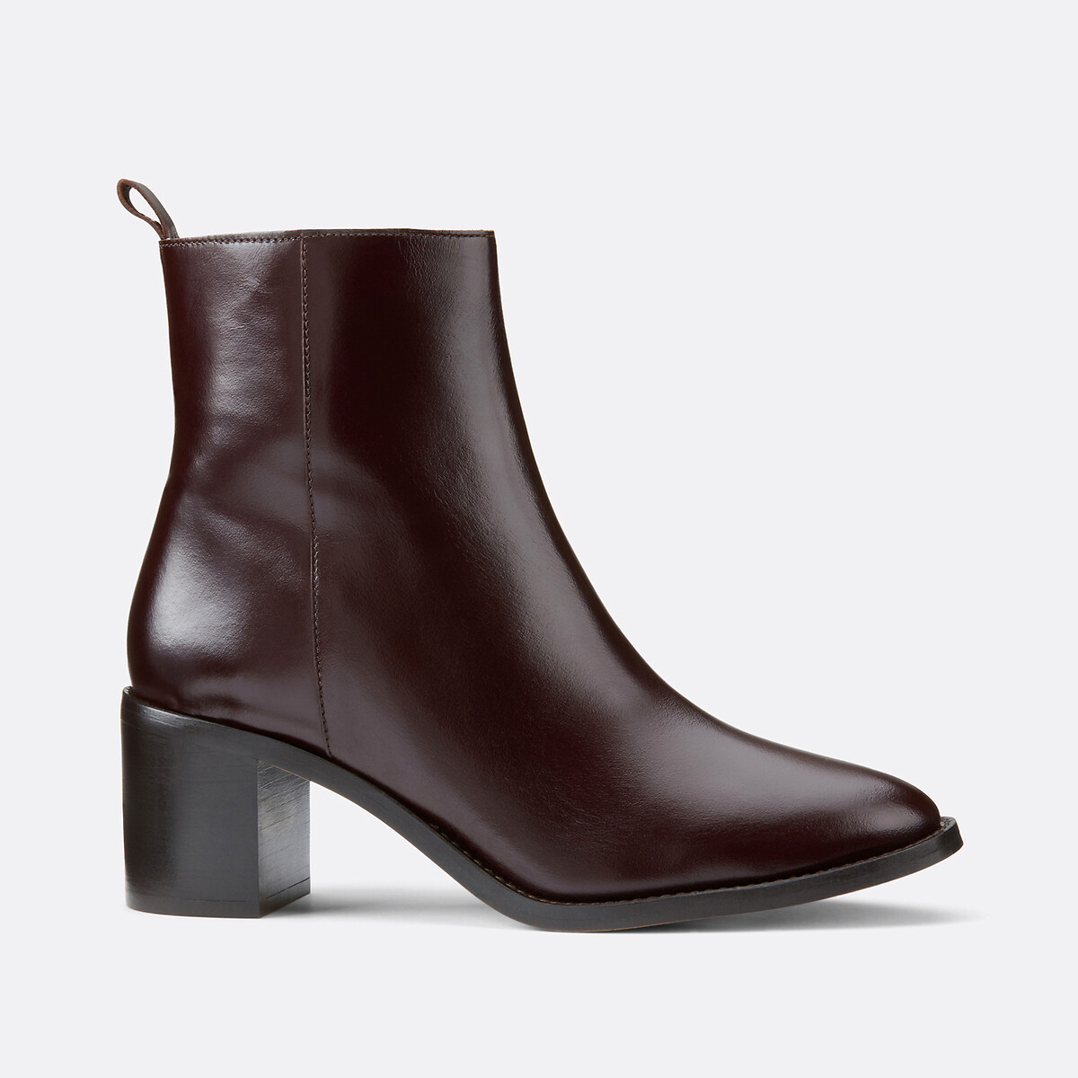 La Redoute Collections Botines de tacón en piel lisa, Signature FAUSTINE — foto 2