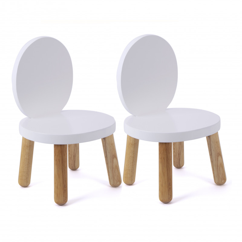 Lot de 2 Ma première chaise Enfant Ovaline Blanc 1-4 ans, PIOUPIOU ET MERVEILLES